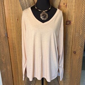 Source Unknown Cream Long Sleeve V-Neck Top